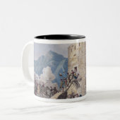 De weerstand van veertig Griekse opstandelingen Tweekleurige Koffiemok (Voorkant links)