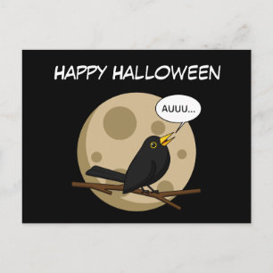 De WeerVogel - Zwarte Vogel Huilt naar de Maan Str Briefkaart
