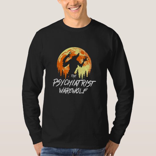 De Weerwolf Psychiater Weerwolf Halloween Psych T-shirt (Voorkant)