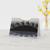 De Weerwolven van Halloween Kaart (Gele Bloem)