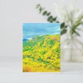 De weg boven de bergen briefkaart (Staand voorkant)