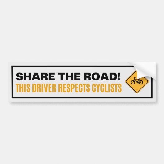 De weg delen Deze bestuurder respecteert de tekst  Bumpersticker (Voorkant)