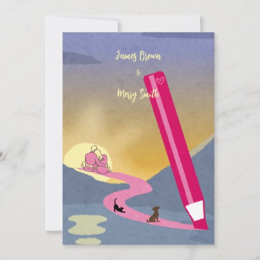 De weg die we gaan voor onze bruiloft kaart (Voorkant)