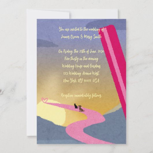 De weg die we gaan voor onze bruiloft kaart (Achterkant)