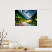 De weg door de donkere nacht poster (Keuken)