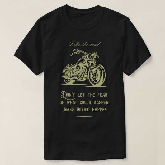 De weg, een motorfietsontwerp. t-shirt (Design voorkant)