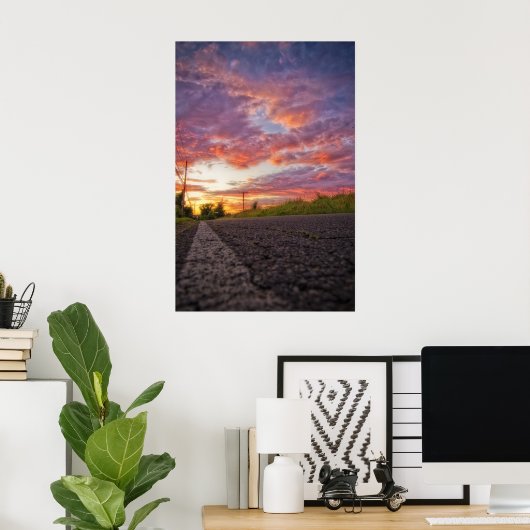 De weg gaat naar de weg poster (Thuiskantoor)