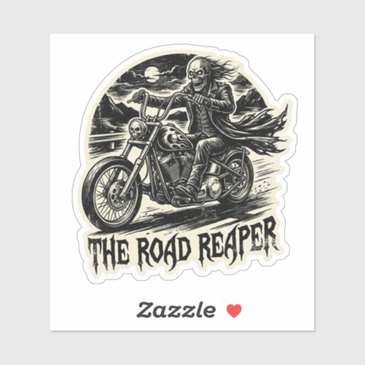 De Weg Haaier Skelet Biker Sticker | Dark Chop (Vel)