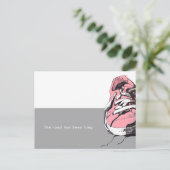 De weg is lang roze, bedankt briefkaart (Staand voorkant)