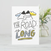 De weg is lang save the date (Staand voorkant)