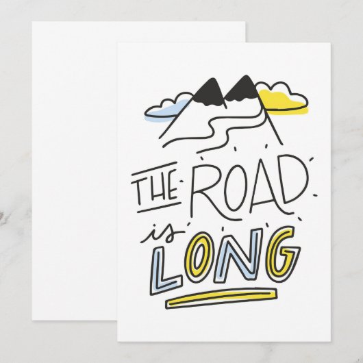 De weg is lang save the date (Voorkant / Achterkant)