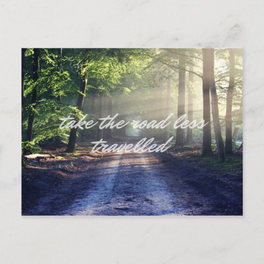 De weg minder gereisd briefkaart (Voorkant)