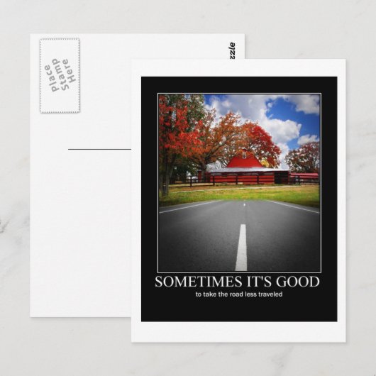 De weg minder gereisd briefkaart (Voorkant / Achterkant)