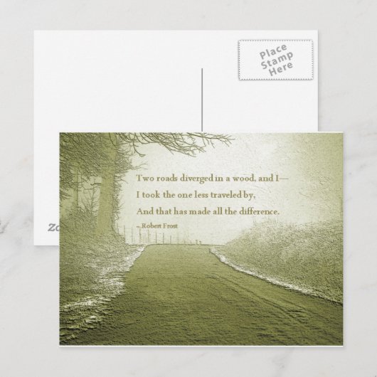 De weg minder gereisd briefkaart (Voorkant / Achterkant)