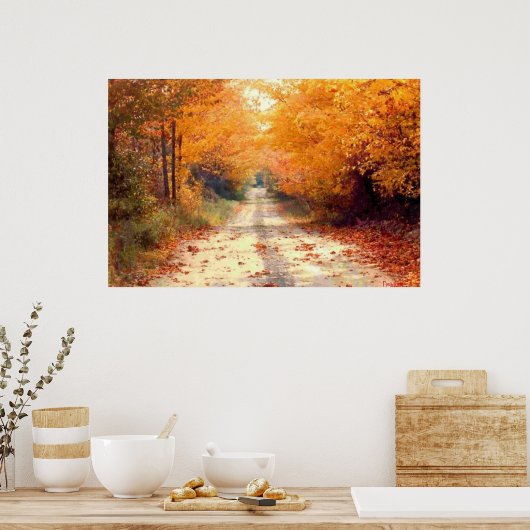 De weg minder gereisd poster (Keuken)