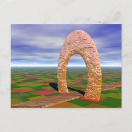 De weg minder getrapt, Abstracte boog, landbouwgro Briefkaart