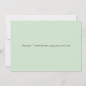 De weg minder onderweg, betere dagen wachten bedankkaart (Achterkant)