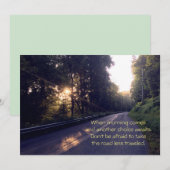 De weg minder onderweg, betere dagen wachten bedankkaart (Voorkant / Achterkant)