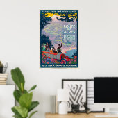 De weg naar de Alpen Auto Toerisme Diensten Van de Poster (Thuiskantoor)