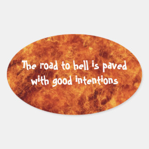De weg naar de hel Oval Stickers