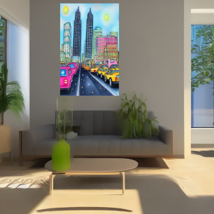 De weg naar de hoofdstad   AI Art Poster