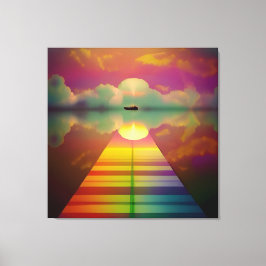 De weg naar de onbekende bestemming canvas afdruk