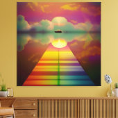 De weg naar de onbekende bestemming canvas afdruk (Insitu (Woonkamer))