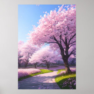 De weg naar de schoonheid van de Lente Poster