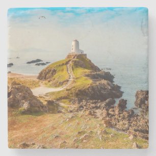 De weg naar de vuurtoren stenen onderzetter