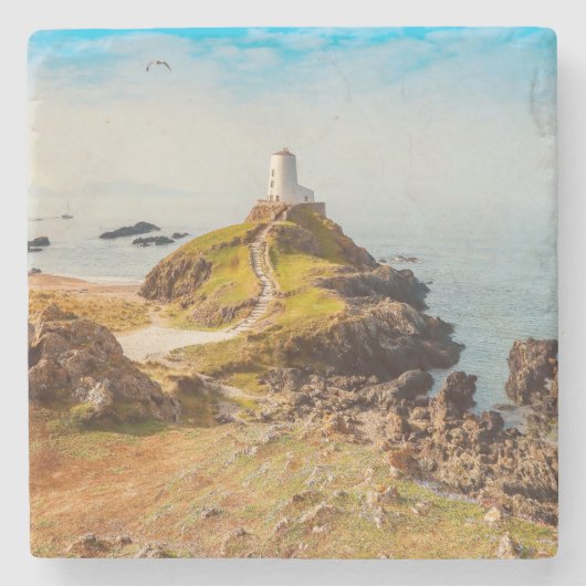 De weg naar de vuurtoren stenen onderzetter (Voorkant)