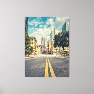 De weg naar Downtown Canvas Afdruk