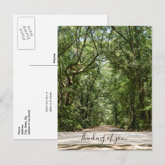 De weg naar eneneneneiken denken aan je Briefkaart (Voorkant / Achterkant)