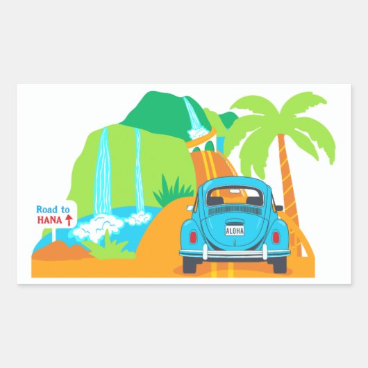 De Weg naar Hana Hawaiaanse Vakantie Rechthoekige Sticker (Voorkant)