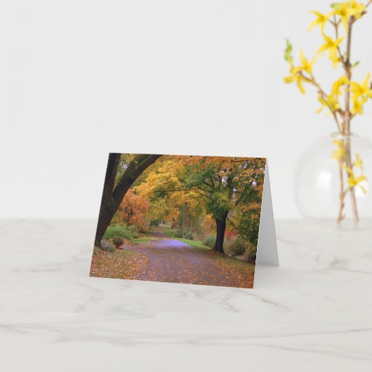 De weg naar Herfst Kaart (Gele Bloem)