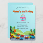 De weg naar het avontuur verjaardagsfeest kaart (Voorkant / Achterkant)