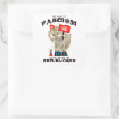 De weg naar het fascisme is geplaveid met de Repub Vierkante Sticker (Tas)