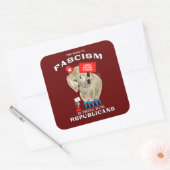 De weg naar het fascisme is geplaveid met de Repub Vierkante Sticker (Envelop)