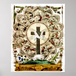 De weg naar het Heilige Kruis - 1856 Poster