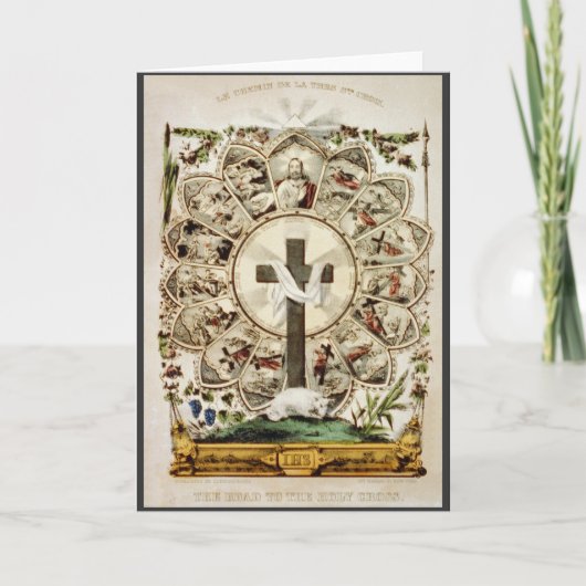 De weg naar het Heilige Kruis Feestdagen Kaart (Voorkant)