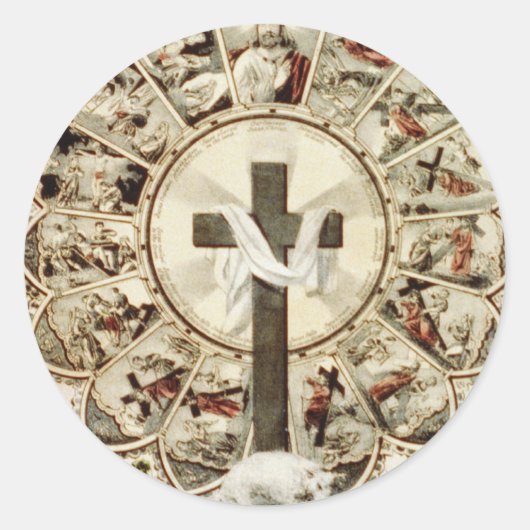De weg naar het Heilige Kruis Ronde Sticker (Voorkant)