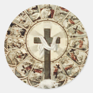 De weg naar het Heilige Kruis Ronde Sticker