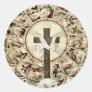 De weg naar het Heilige Kruis Ronde Sticker