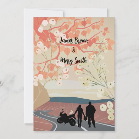 De weg naar liefde bruiloft kaart (Voorkant)