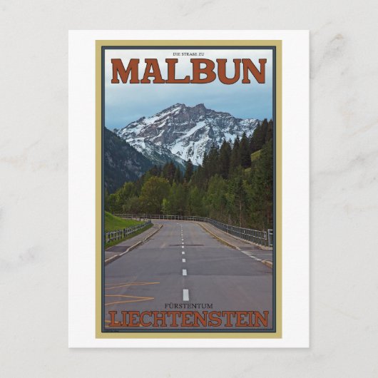 De weg naar Malbun Briefkaart (Voorkant)