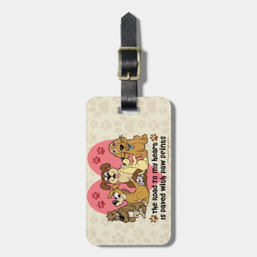 De weg naar mijn harthond schildert afdrukken bagagelabel (Voorkant verticaal)