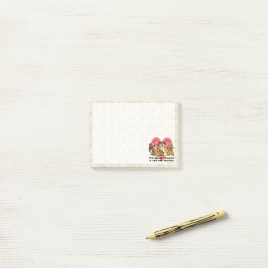 De weg naar mijn harthond schildert afdrukken post-it® notes (Op bureau)