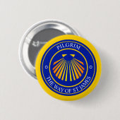 De weg naar St James pelgrims Ronde Button 5,7 Cm (Voorkant /achterkant)
