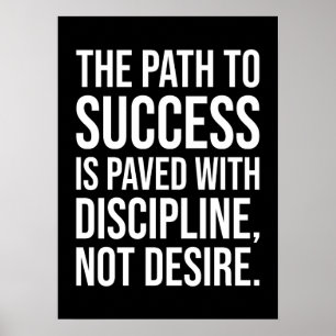 De weg naar succes Discipline - Gym, Hustle, Grind Poster