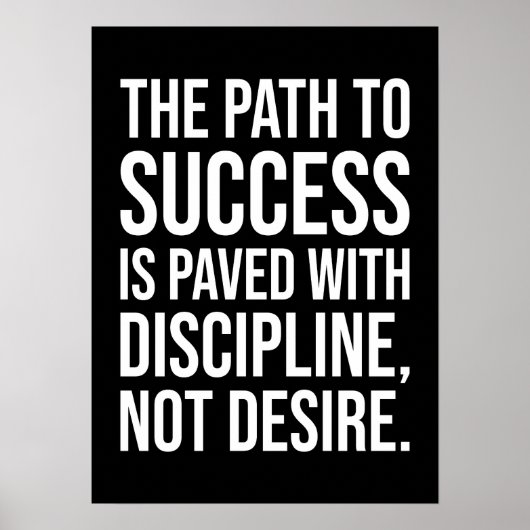 De weg naar succes Discipline - Gym, Hustle, Grind Poster (Voorkant)