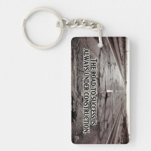 "De weg naar succes" Inspirerend quote Sleutelhanger